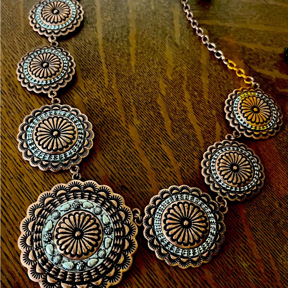 Copper Necklace and matching earrings
